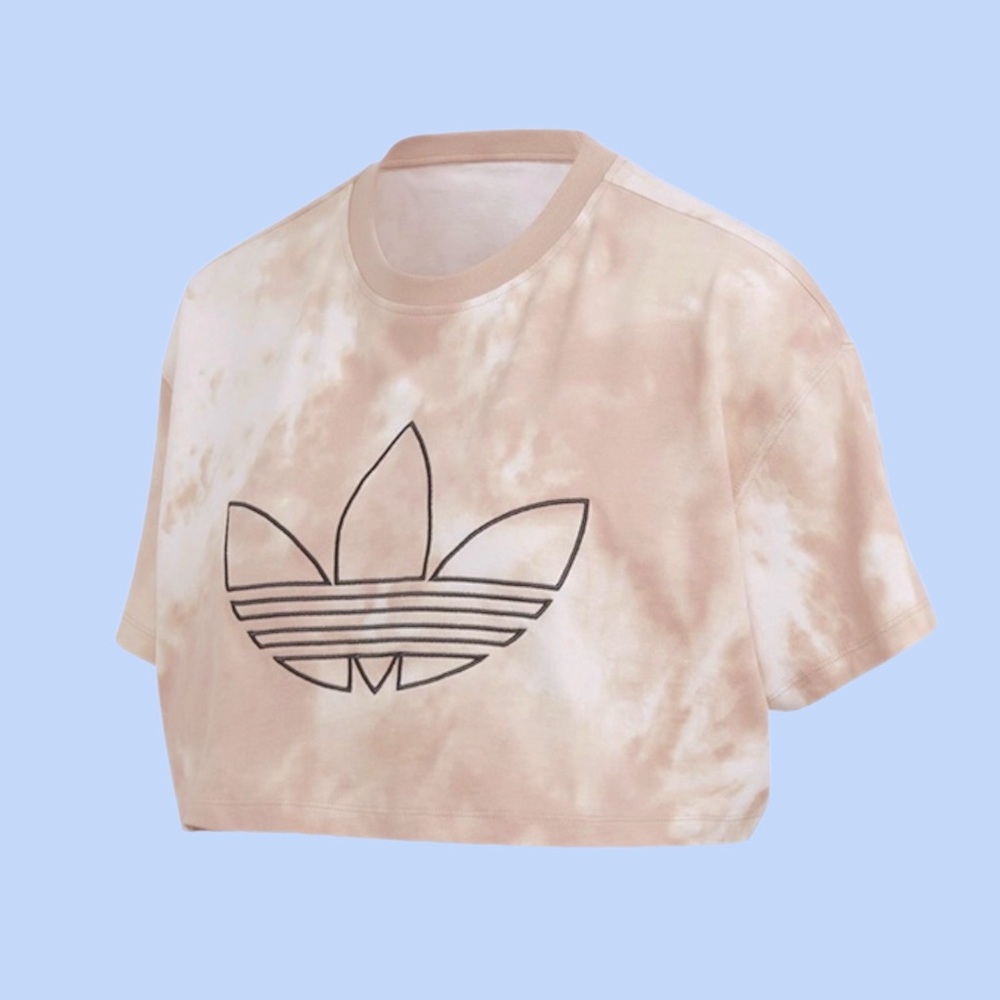 Adidas logo crop top tie dye